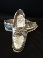 Sperry - Women's Authentic Original 2-Eye - Silver Leather - Size 6.5M