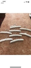 Vintage Padded Satin Hangers Lot of 8 White