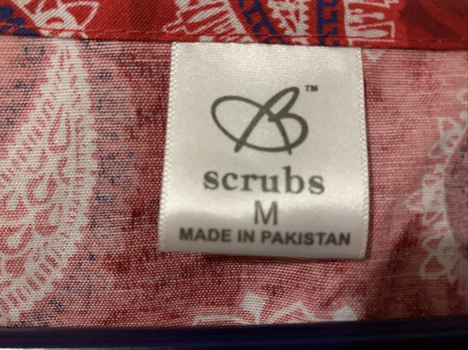 NUEVO UNIFORME EXFOLIANTE TOP MEDIANO SB EXFOLIANTES Rojo, Blanco, Azul Paisley Nuevo con Etiquetas Foto 4 de 4