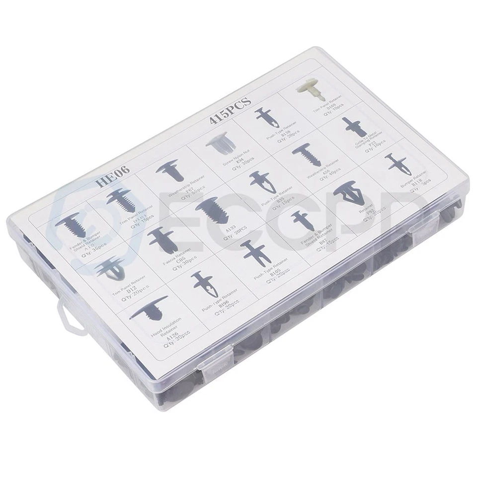 446 piezas retenedor de coche clips automáticos kit de sujetador de plástico herramienta de parachoques de eliminación de sujetador Foto 4 de 4