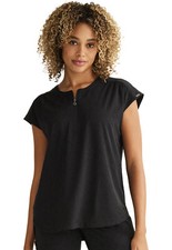 Healing Hands PL JAQUARD Women's Scrubs Jayden Top HH602 BLK Black Free Ship