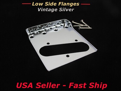 Bridge Plate Low Side Flange Dual Load for Fender Telecaster Style Guitar Silver