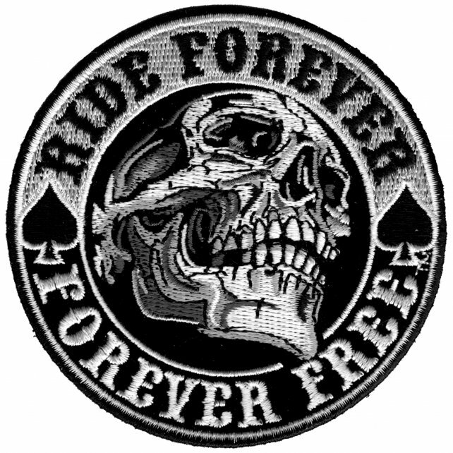 Pala Calavera Ride Siempre Moto Motorista Tatuajes Gótico Termoadhesivo Parche