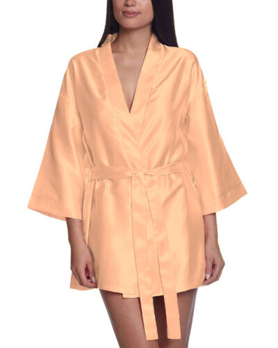 Bathrobe Sexy Costume Satin Night Dress Long Robes Women's Wear Night Wear S26 - Picture 20 of 45