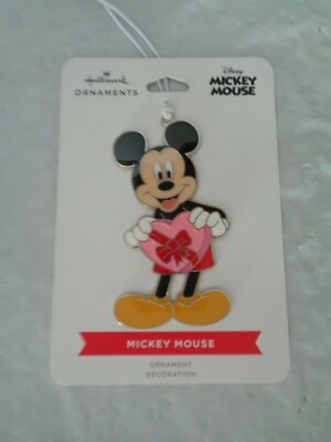 New - Hallmark / Disney - Mickey Mouse With Valentine Heart Ornament - Metal