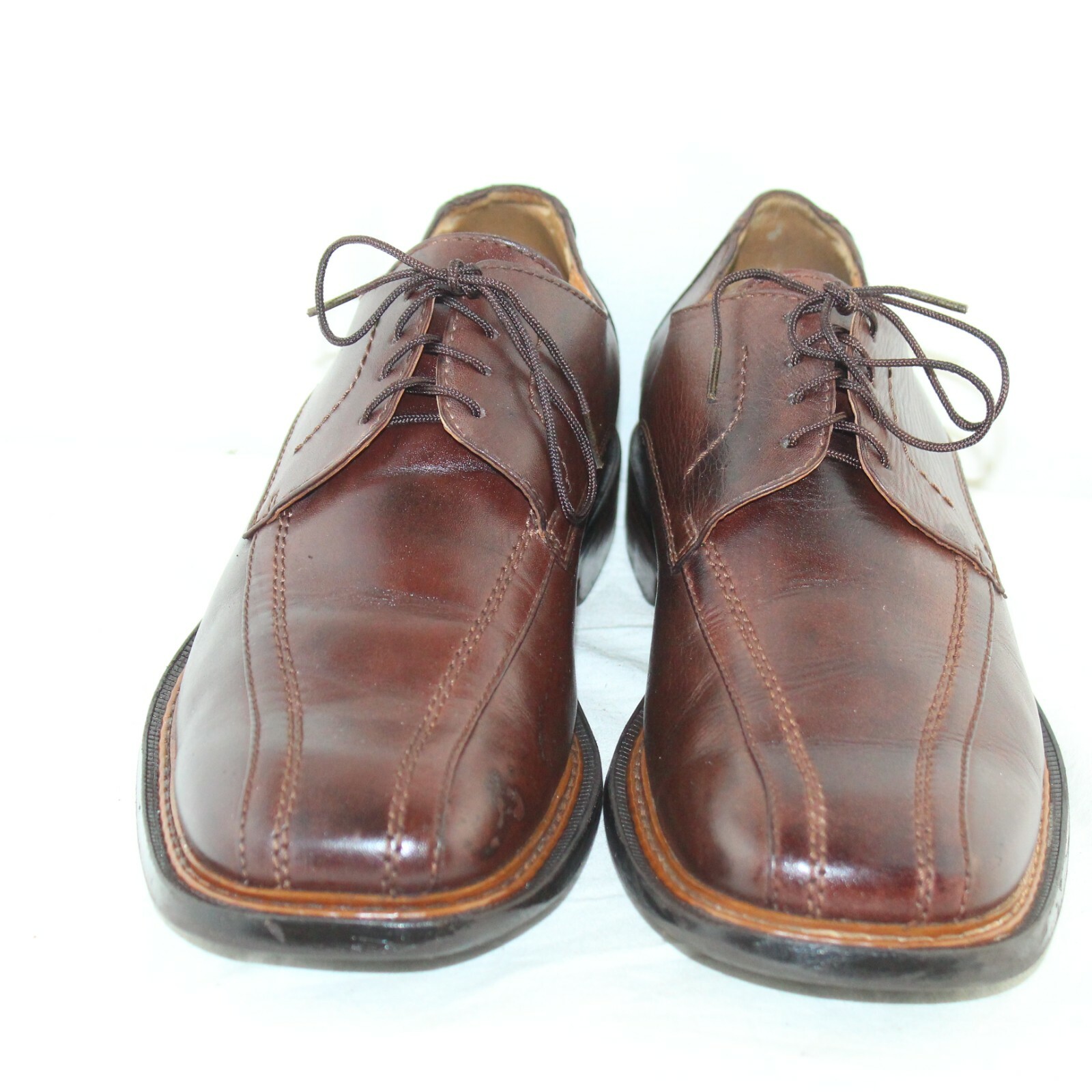 SAOLA SKECHERS scarpe da uomo in pelle marrone scuro con lacci taglia 10 5 medie