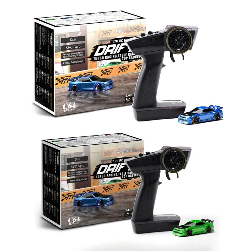 Turbo Racing 1:76 C64 Drift RC Car With Gyro Radio Full Proportional Toys RTR US - Image 2 of 4