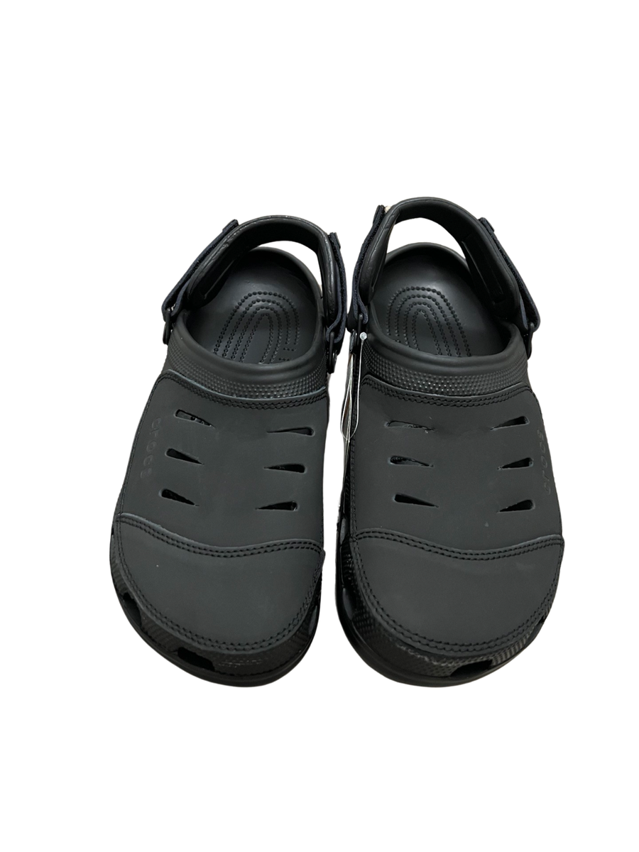 CROCS Bogota Clogs Leather Slip On Roomy Fit Shoes Ankle Strap