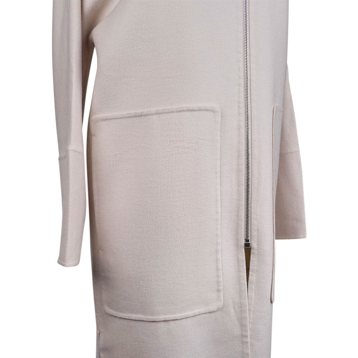 Hermes Zipped Cashmere Coat Blanc Cordage 36 / 6 New | eBay