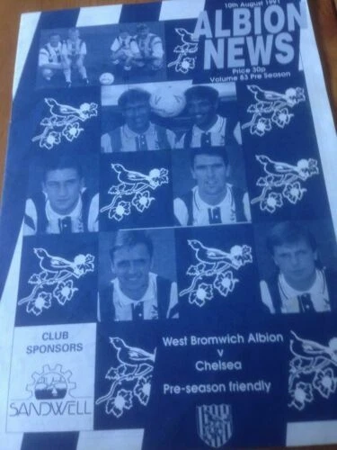 West Bromwich Albion Home Team Pre-Season/Friendly Football Programmes