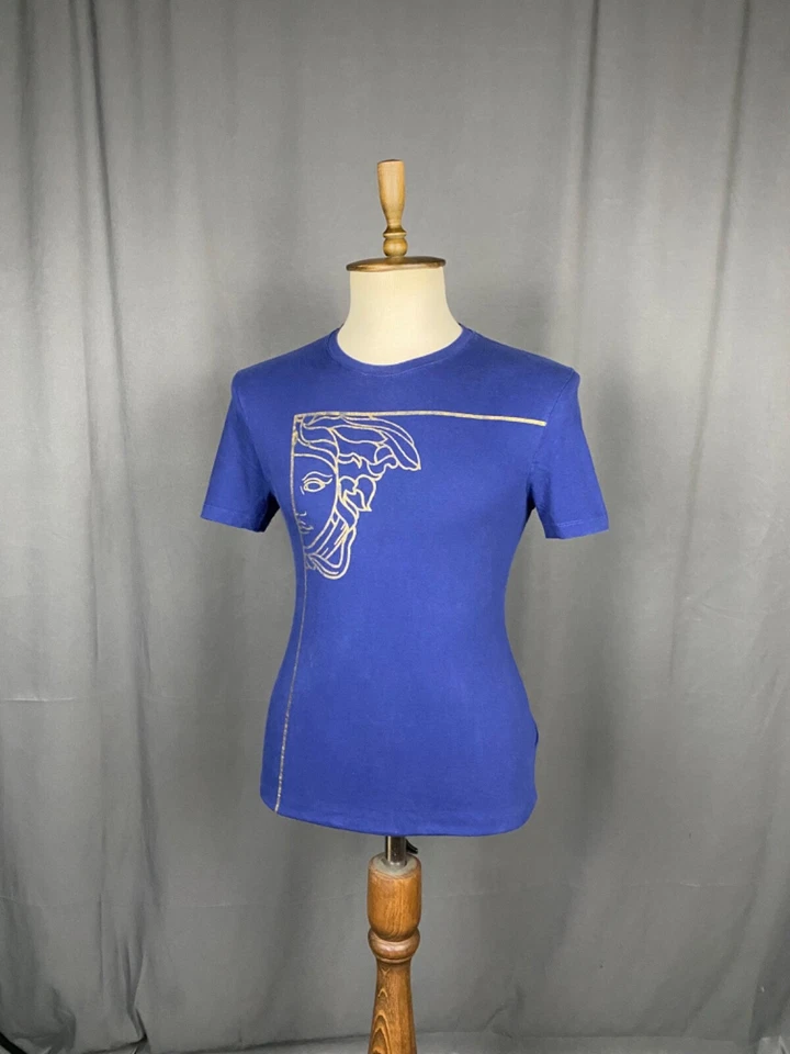 Camiseta azul Versace Big Logo Medusa para hombre talla M - Imagen 2 de 4