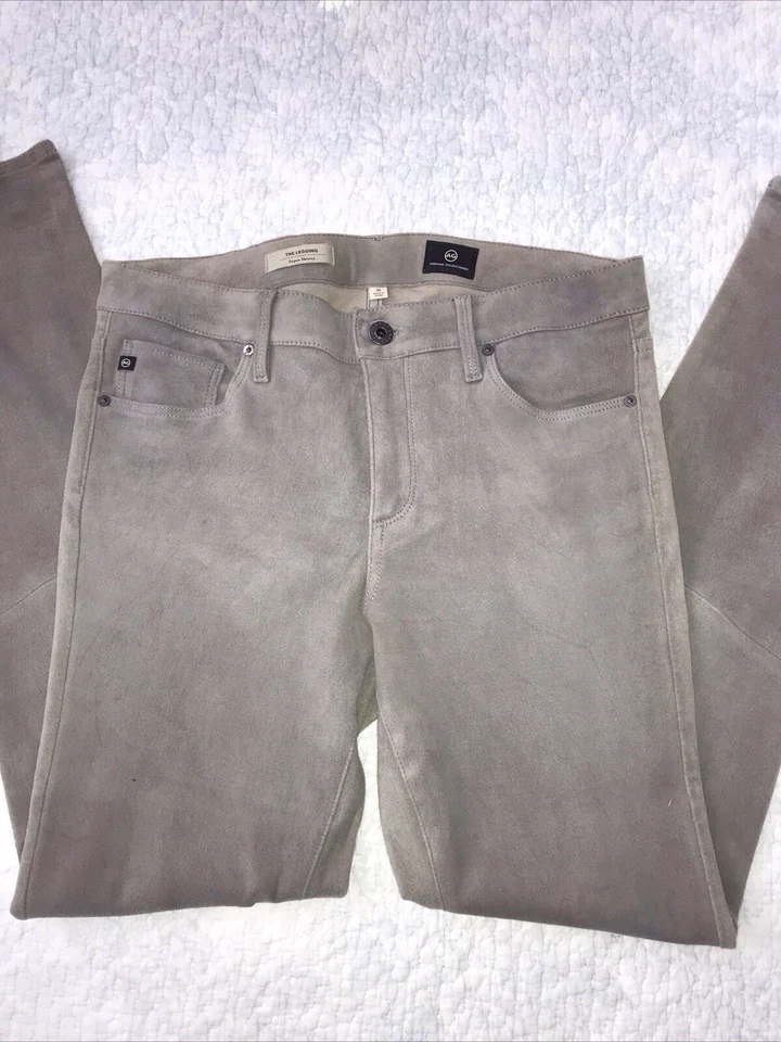 Adriano Goldschmied The Legging Super Skinny Gray Suede Womens 30 Pants $998 New - Image 2 of 4