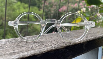 Me's Round Glasses Frame Crystal Round Eyeglasses Solid Acetate Glasses SMALL