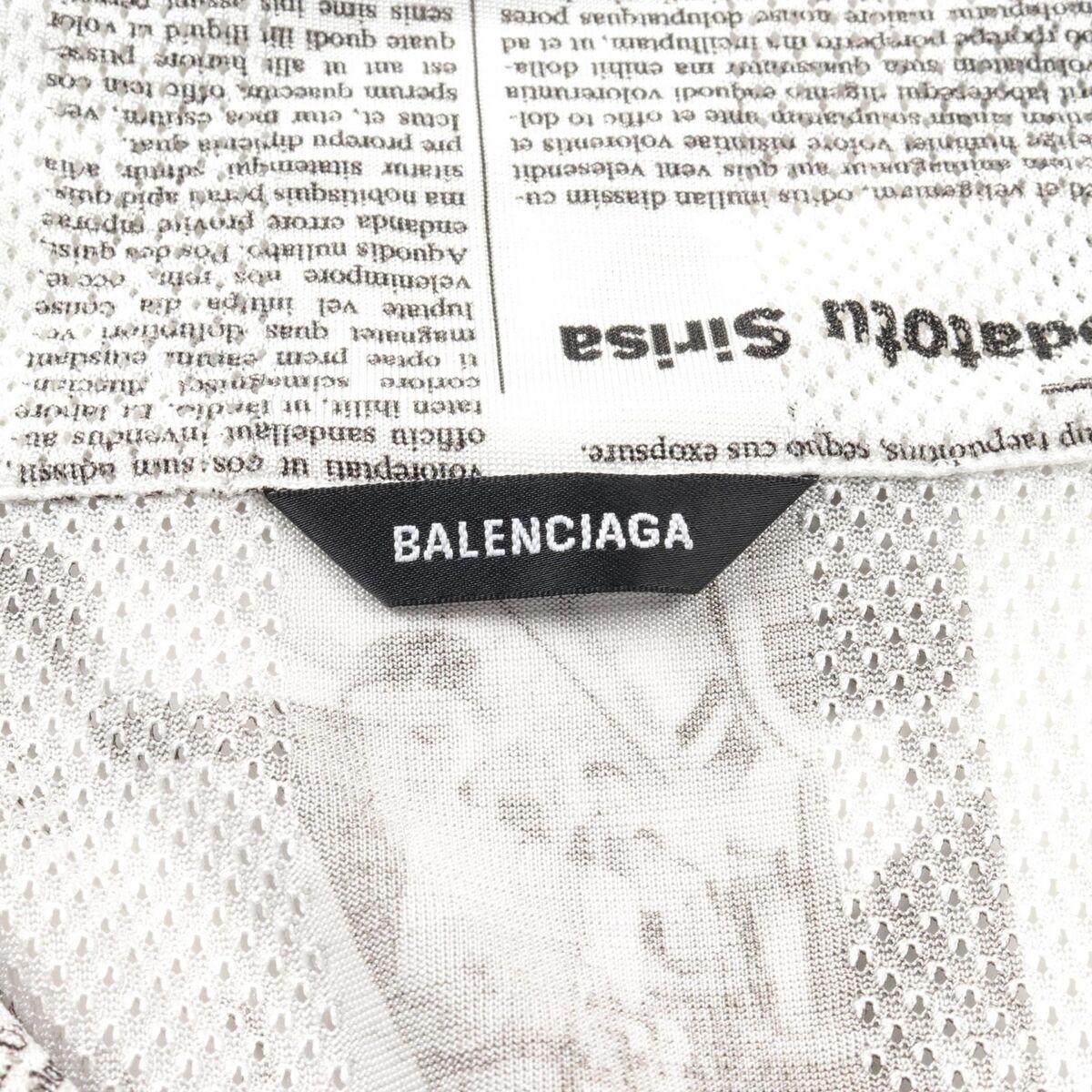 BALENCIAGA Shirt tops 647651 polyester News paper White BALENCIAGA Shirt tops 647651 polyester News paper White