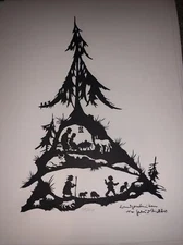 Gertrud Richter Scissors Cut Art limited Ed Print  Numbered COA