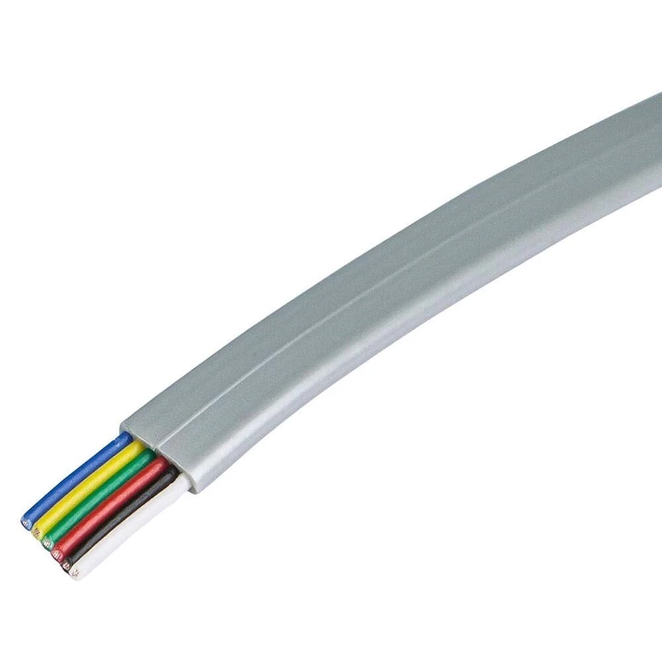 1000FT RJ12 Flat Telephone Phone Cable UTP Stranded Copper Wire 26AWG Silver - Image 2 of 2