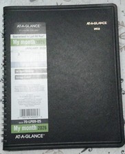 2026 AT-A-GLANCE Large Print Calendar Year Monthly Planner, 7" x 9.75 Black