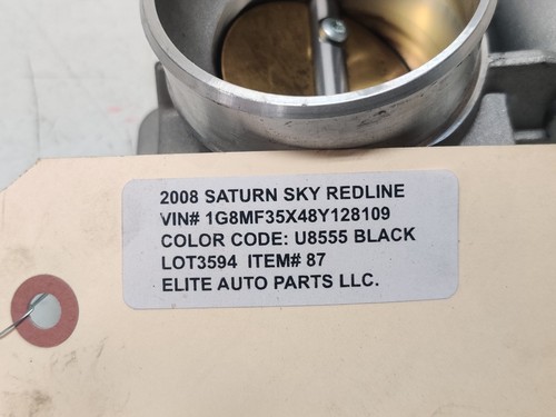 07-10 SATURN SKY-PONTIAC SOLSTICE 2.0L THROTTLE VALVE BODY ASSEMBLY, OEM LOT3594 - Picture 9 of 9
