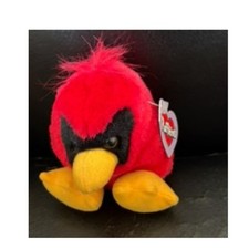 Puffkins Casey Red Cardinal Plush 1998   Vintage Collectible Bird with Tags