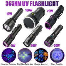 20W 30W 160W UV Torch 365nm Black Light Recha...