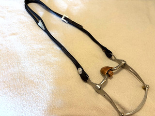 Vintage Diablo Sterling Silver Horse Show Headstall Copper Hooded Cricket Bit