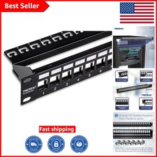NDAA Compliant 24-Port 1U Patch Panel with Shielding for High-Speed Networks