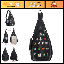 Unisex Oxford Ita Bag with Pin Display - Chest Pack, Single Shoulder Sport Backp