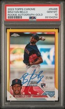 2023 Topps Chrome Autograph Brayan Bello #RA-BB Gold Refractor /50 RC PSA 10 Gem
