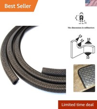 Durable 3-Foot Black Rubber Edge Trim with Metal Clips for Seamless Installation
