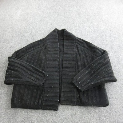 Lululemon Athletica Sweater Cardigan Womens Size Black V Neck Open Chunky Knit