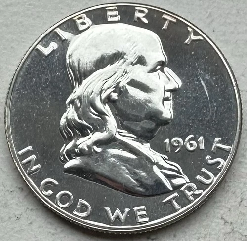 1961 Proof Franklin Half Dollar 90% Silver-INV#8827