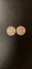 2 1943p Walking Liberty Half Dollars Circulated VF  90% silver