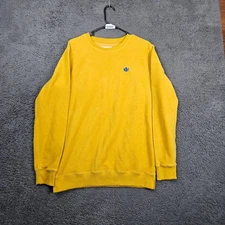 Dutch Bros Coffee Yellow Crewneck Sweatshirt Logo Embroidered Medium Cotton