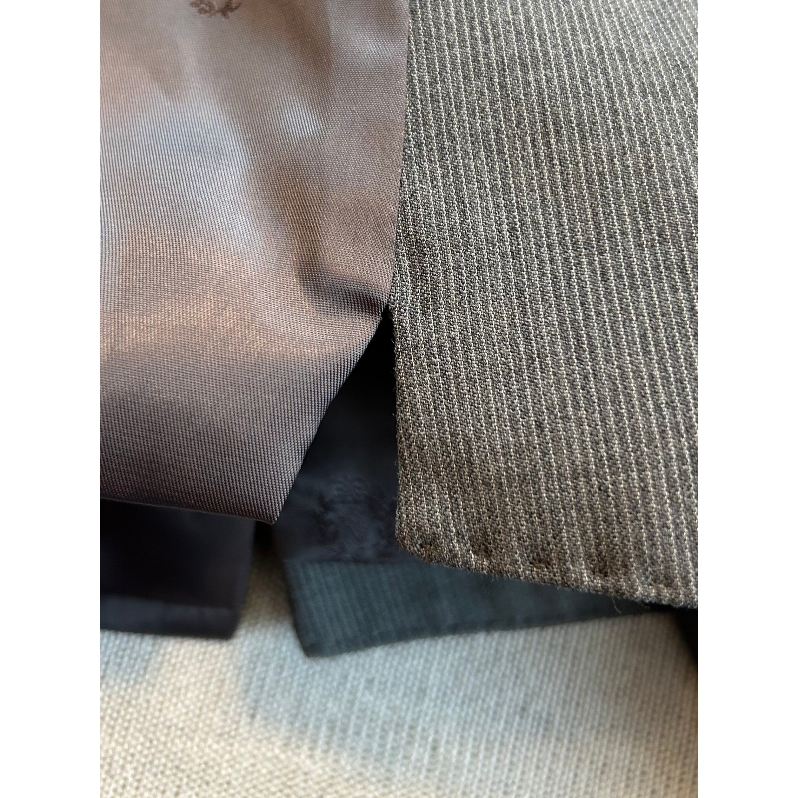 NWT Lauren Ralph Lauren Mens Grey Pinstripe Wool Slim Fit Waistcoat Vest 48REG thumbnail 3