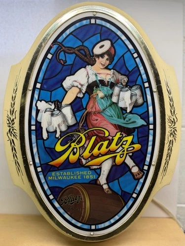 Vintage Blatz Beer Dancing Bar Maid Lighted Sign