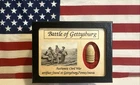 Dropped Civil War Bullet from Gettysburg in Matted Display Case with COA