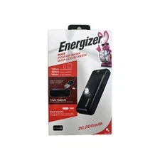Energizer Max Portable Power Bank 20,000 mAh with LCD Indicator - UE20068 USB C