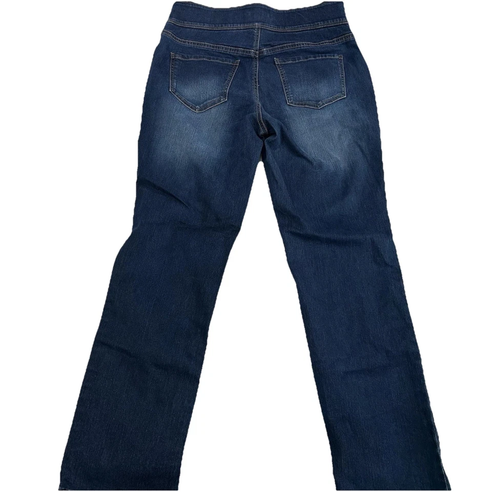 Pantalones de mezclilla Kim Rogers para mujer 8 cortos azules tiro bajo pierna recta lavado oscuro Foto 4 de 4