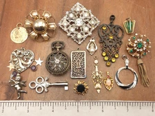 Vintage-Now 15 Pcs Victorian Art Deco Style Parts Craft Jewelry Making Lot 39