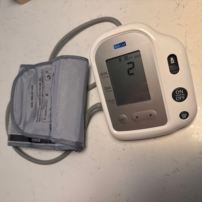 #ad Tested Works ReliOn BP200 Upper Arm Blood Pressure Monitor W Cuff $14.99