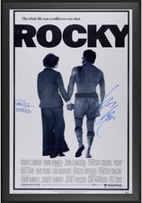 Sylvester Stallone & Talia Shire Rocky Framed Signed Full Sized Movie Poster Sylvester Stallone & Talia Shire Rocky Framed Signed Full Sized Movie Poster