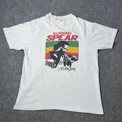 Vtg 1988 Burning Spear Live In Europe Tour T-shirt 1side reprint PA184