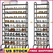 Expandable Metal Shoe Rack W/ Wheels Portable Storage Organizer Closet Entryway