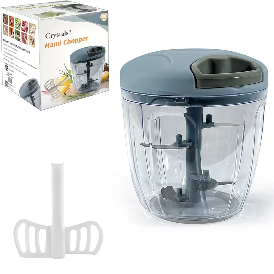 PULL Cord Pulling Food Chopper Manual Vegetable Slicer Hand Blender UK 900mL - Image 4 of 4