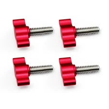 4 Pack 1/4"-20x1" Red Adjustable Tee Wing Thumb Screw Stainless Steel Knob