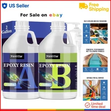 Crystal Clear Epoxy Resin Kit 2 Gallon Self-Leveling High Gloss for Crafts