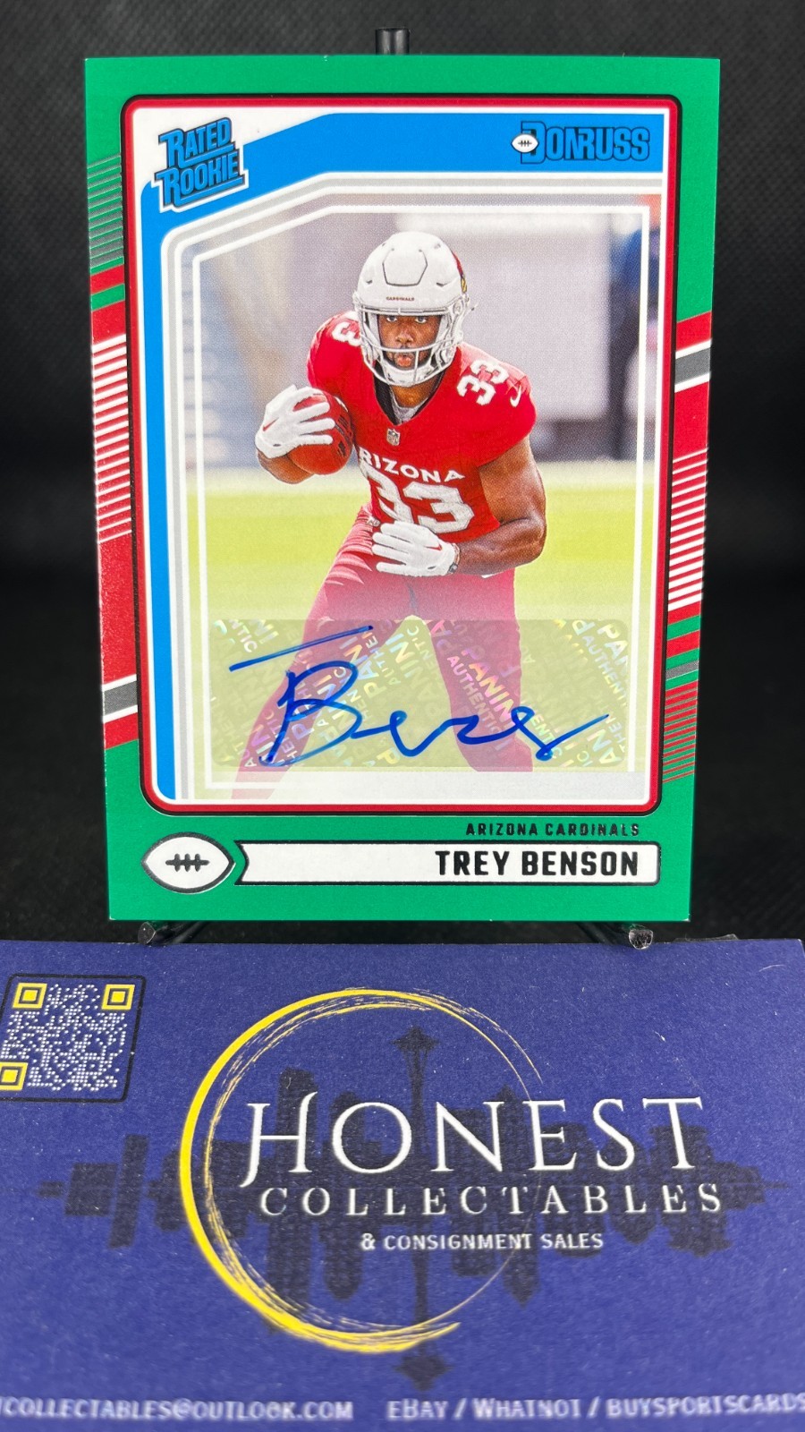 Trey Benson Panini Donruss #326 Autograph Green