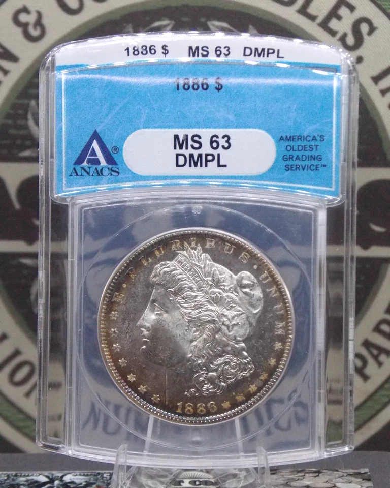 1886 "P" Morgan SILVER Dollar $1 ANACS MS63 DMPL #298 Deep Mirror Proof Like DPL - Image 3 of 4