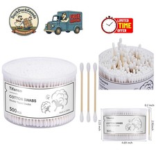 Versatile 500 Count Cotton Swabs in Storage Box - Perfect for Beauty & Cleaning