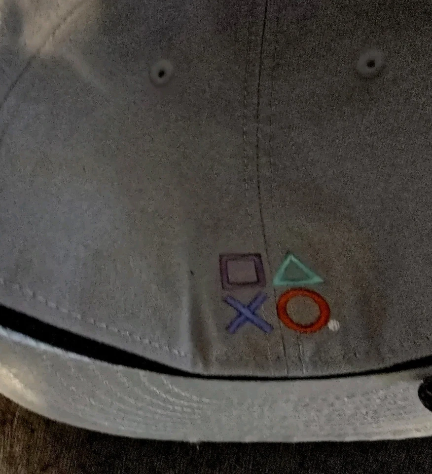 VERY RARE Playstation Fitted Cap Patten Leather Brim Size 7 1/2 COOL GREY JORDAN - Image 2 of 4